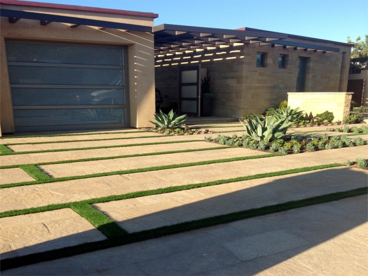 Plastic Grass Palm Springs, California Backyard Deck Ideas, Small Front Yard Landscaping